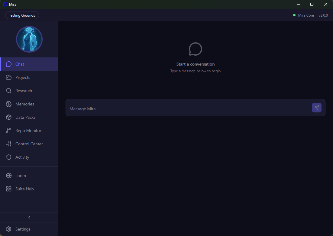 Mira Core desktop app screenshot
